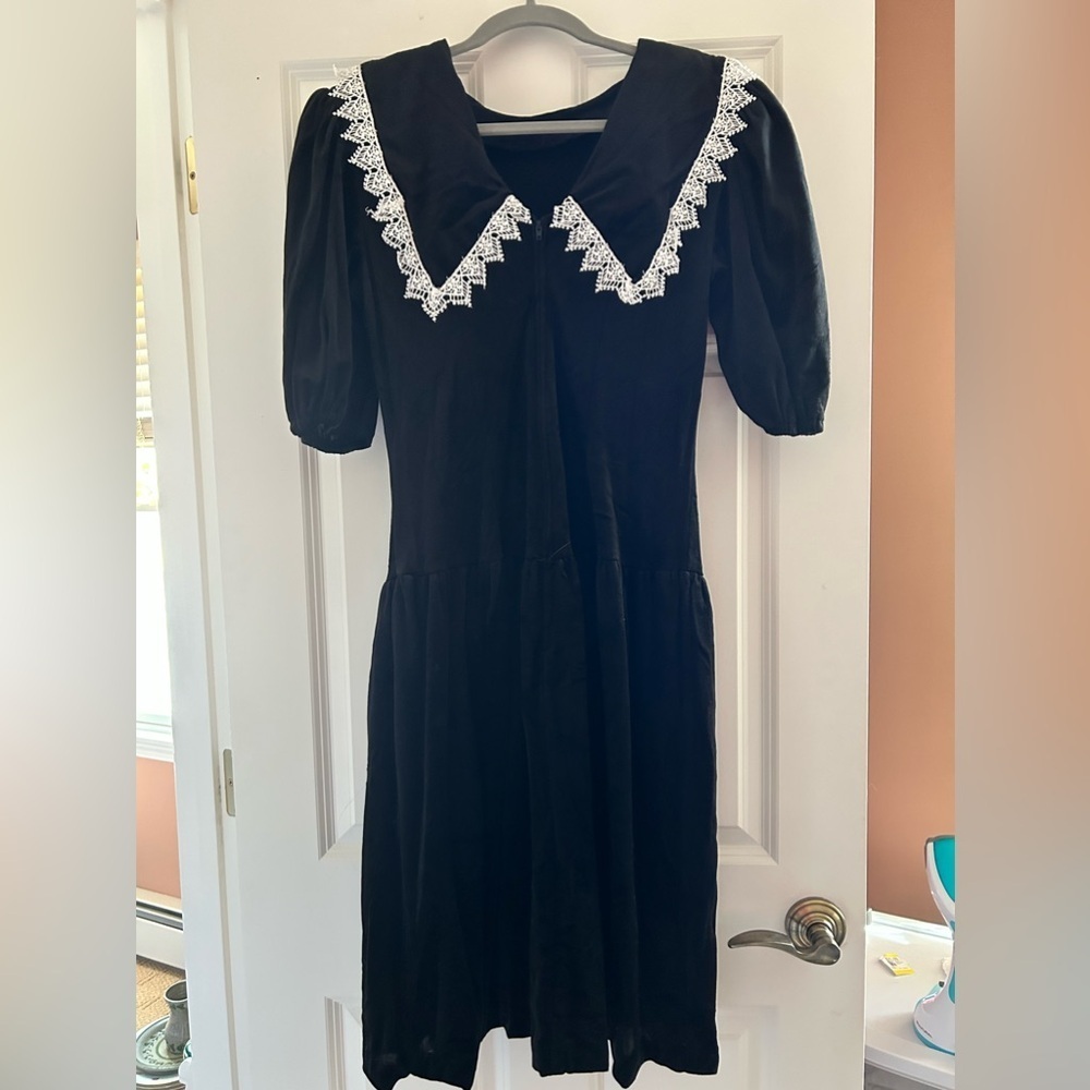 Vintage Just Maggie Velvet Lace Holiday Dress Black - Picture 2 of 11